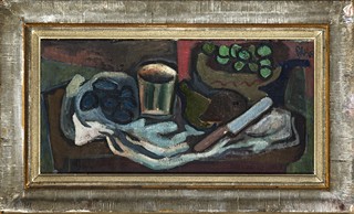 Still life with fruits and glass