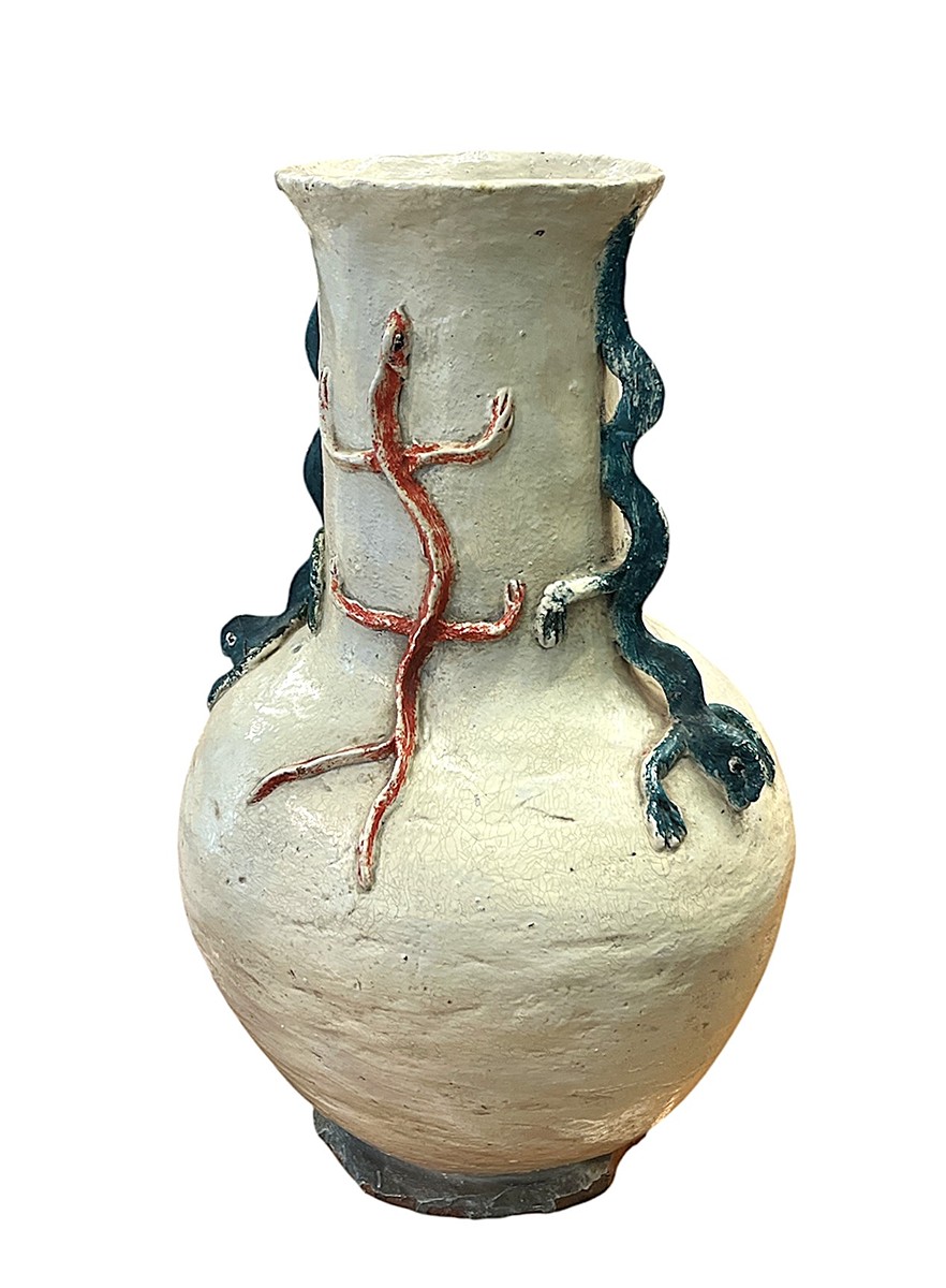 Keramika - váza s ještěrkami
