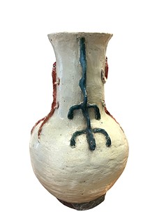 Keramika - váza s ještěrkami