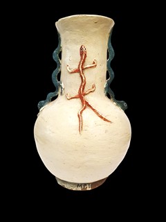 Keramika - váza s ještěrkami