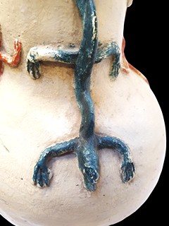 Keramika - váza s ještěrkami