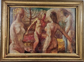 Podzimní koupání, sig. R. Král