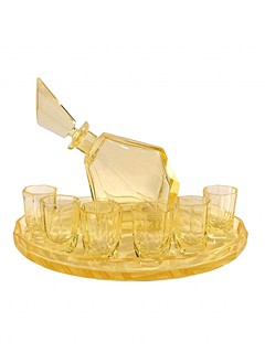 Skleněná nápojová sada - citrín