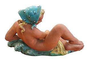 Keramia Znojmo - Akt dívky o žních