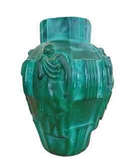 Schlevogt Curt - Váza - malachitové art deco