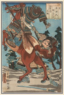 Iga Jutaro pulling a mounted warrior from his horse