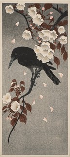 Imao Keinen (1845 – 1924) - Havran a květy třešně