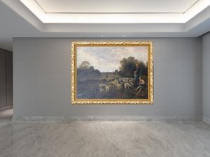 Emil Barbarini (1855 - 1930) - Pastýřská idyla (Podvečer se stádem)
