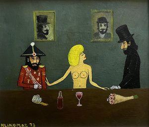 Josef Hlinomaz (1914 - 1978) - Společnost u baru (V baru)