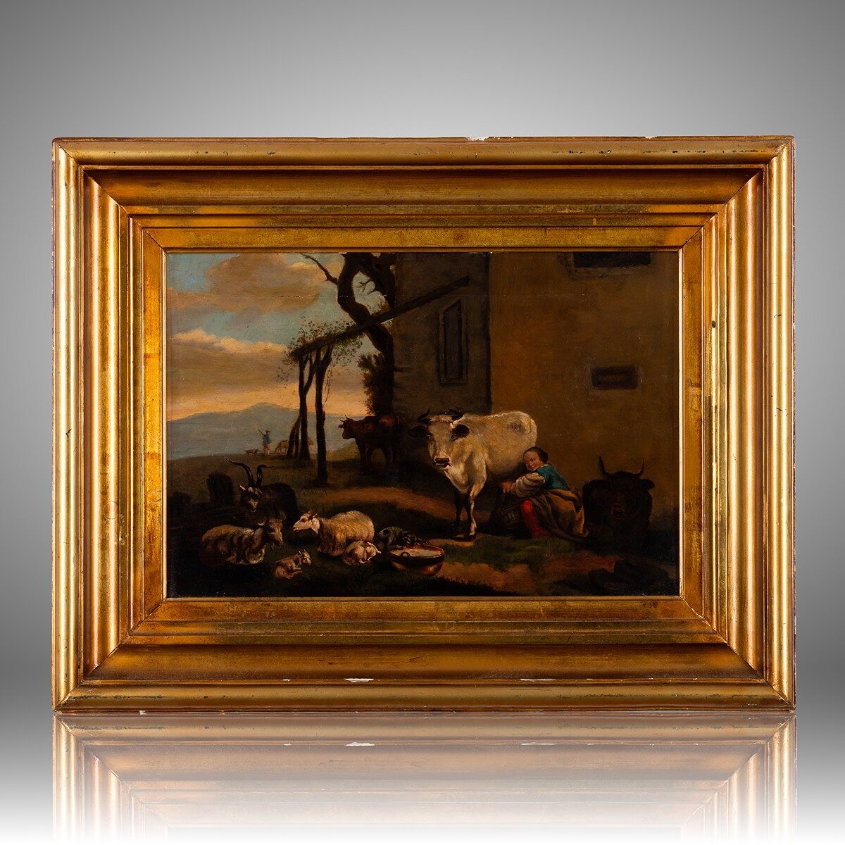 Nicolaes BERCHEM (1620-1683) - Pastorální krajina s dobytkem a pastýřem