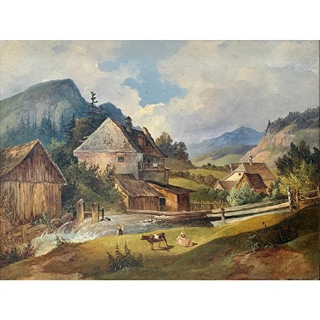 Friedrich Reinhold (1814 - 1881) - Vesnická krajina