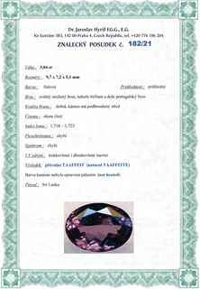 Investiční drahokam: Přírodní Taaffeit 3,04 ct (Srí Lanka)