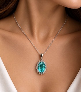 Investiční solitér: Přívěsek s Paraíba turmalínem 2,33 ct a diamanty