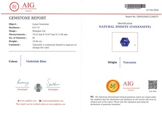 Tanzanit 14.46 ct