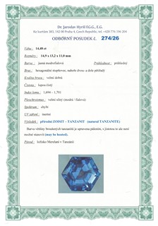 Tanzanit 14.46 ct