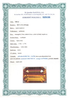 Žlutý safír 5.00 ct (Golden Yellow)