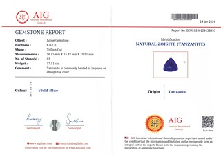 Tanzanit 17.11 ct