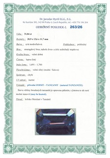 Tanzanit 31.01 ct