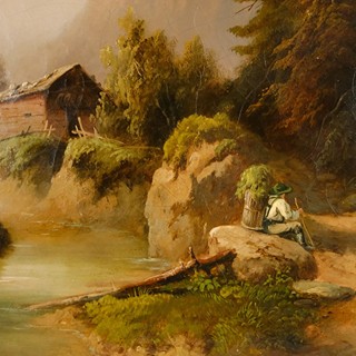 Maximilian Joseph Haushofer (1811 - 1866) - Odpočinek u horského jezera