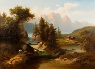 Hugo Ullik (1838 - 1881) - U vodopádu