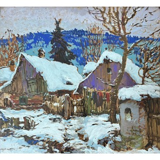 Oldřich Blažíček (1887 - 1953) - Chalupy v zimě