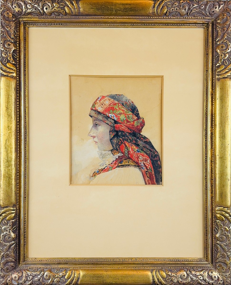 Joža Uprka (1861 - 1940) - Děvčica v šátku