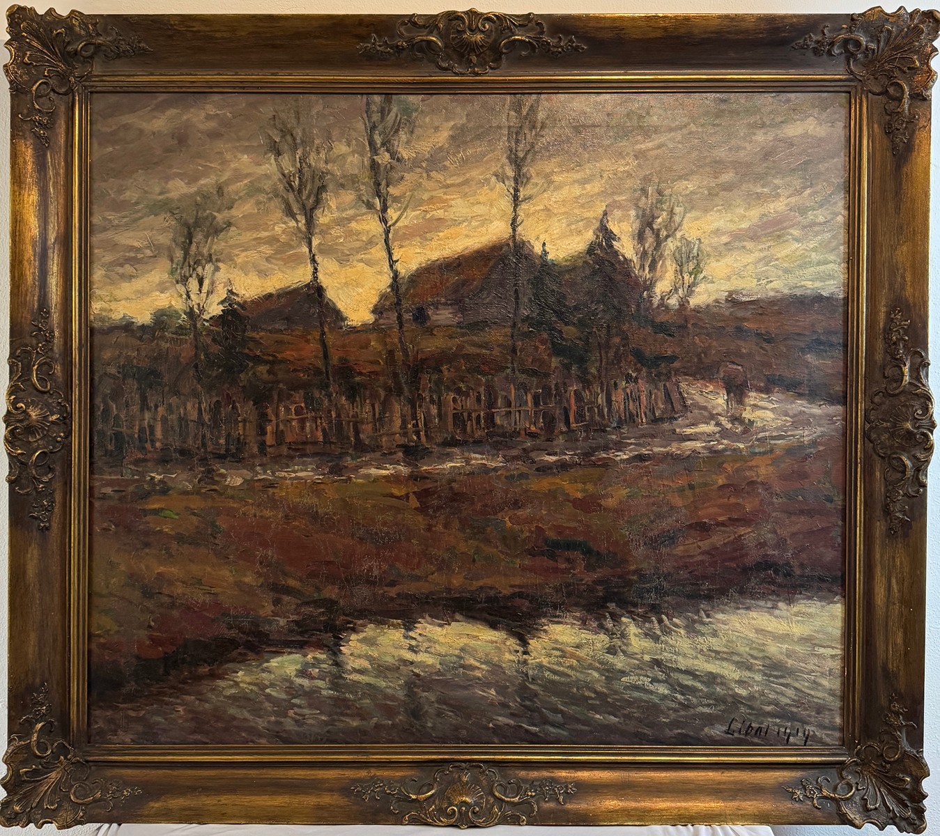 František Líbal (1896 - 1974) - Podzimní krajina s chalupou