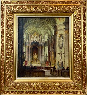 Josef Jiří Kamenický (1910 - 1981) - Interiér kostela na Svatém Kopečku u Olomouce