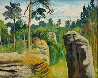 Jindřich Fürst (1873 - 1943) - Pohled do údolí Kozlovských skal u Turnova