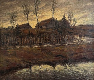 František Líbal (1896 - 1974) - Podzimní krajina s chalupou