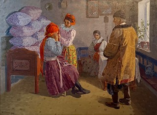 Antoš Frolka (1877 - 1935) - Vázání šátku