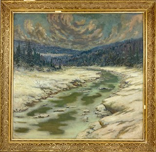 František Myslivec (1890 - 1965) - Potok v zimní krajině