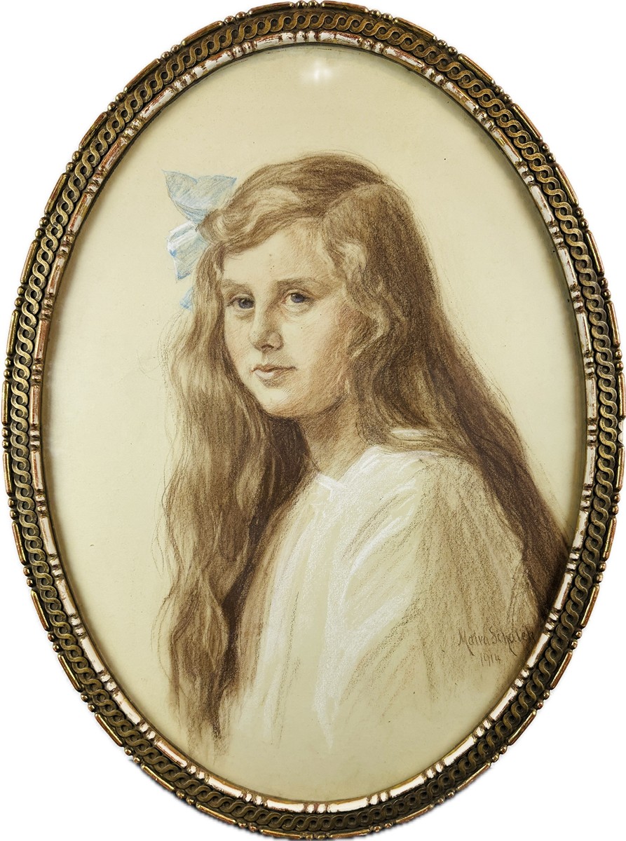 Malva Schalek (1882 - 1944) - Dívenka s mašlí