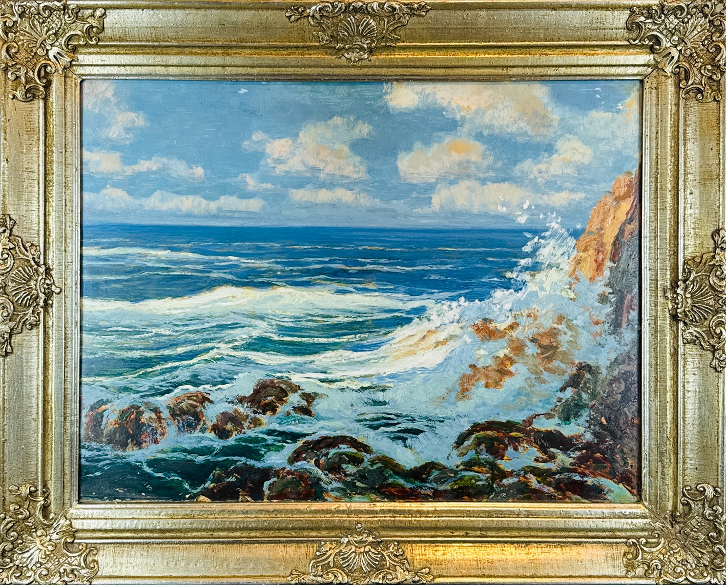 Karel Langer, 1878 - 1947 - Příboj pod Dubrovníkem