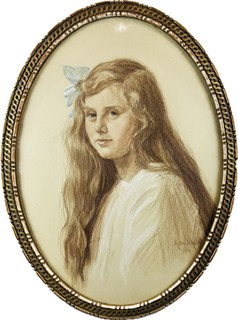 Malva Schalek (1882 - 1944) - Dívenka s mašlí
