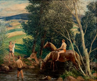 Tavík František Šimon (1877 - 1942) - Plavení koní