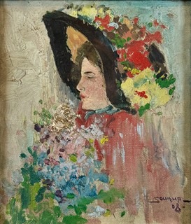 František Ladislav Soukup (1888 - 1954) - Dáma v klobouku
