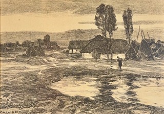 Alois Kalvoda (1875 - 1934) - Na vsi (Radějov)
