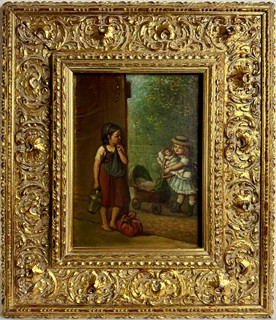 Karl Würbs (1807 - 1876) - Hrající si děvčátka