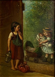 Karl Würbs (1807 - 1876) - Hrající si děvčátka