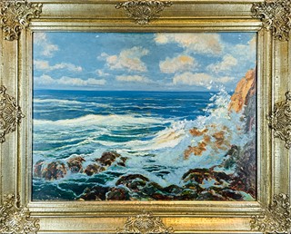 Karel Langer (1878 - 1947) - Příboj pod Dubrovníkem