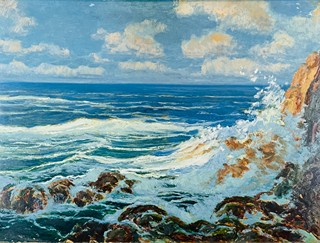 Karel Langer, 1878 - 1947 - Příboj pod Dubrovníkem
