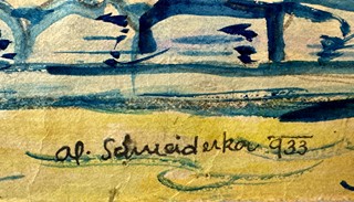 Alois Schneiderka (1896 - 1958) - Valašské dřevěnice v pohádkové krajině - obrovský formát