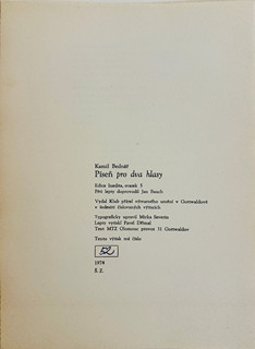 Jan Bauch (1898 - 1995) - Píseň pro dva hlasy