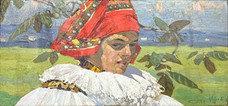 Joža Uprka (1861 - 1940) - Děvčica pod třešňou