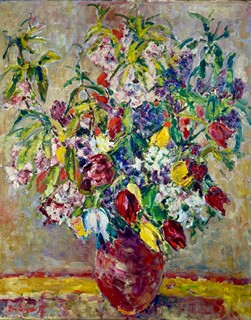 Bohumír Dvorský (1902 - 1976) - Zátiší s květinami - velký formát