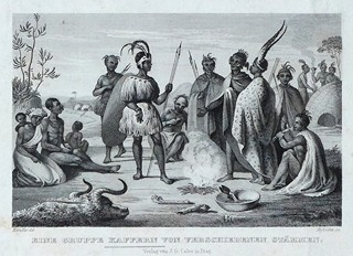 Josef Rybička (1817 - 1872) - Eine Gruppe kaffern von verschiedenen Stämmen
