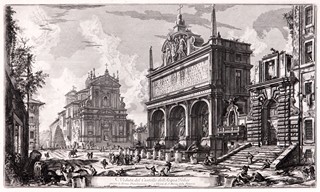 Giovanni Battista Piranesi - Termy Diokleciána a kostel Santa Maria v Římě