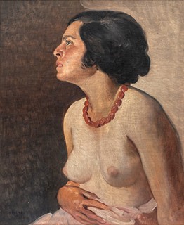 Oskar Brázda 1887 - 1977 - Akt dívky s náhrdelníkem