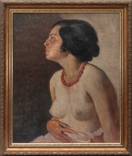 Oskar Brázda 1887 - 1977 - Akt dívky s náhrdelníkem